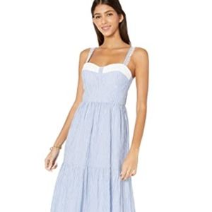 Lilly Pulitzer Blue and White Striped Maxi Dress